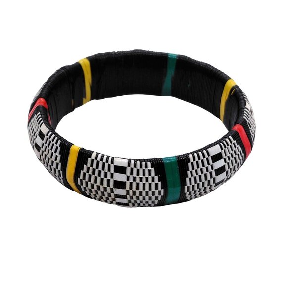 Vintage African Traditional Bracelet Handcrafted Arts Crafts telephone wire - Picture 2 of 3